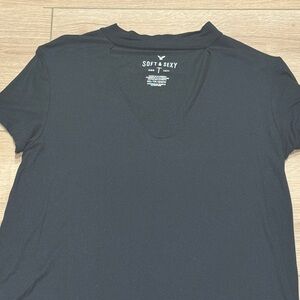 American Eagle Outfitters Black Tee with keyhole chest cutout